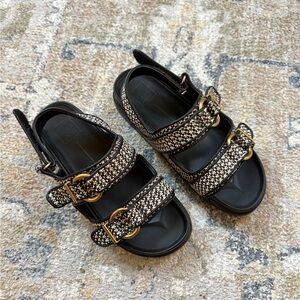 Dolce Vita Black and White Buckle Sandals